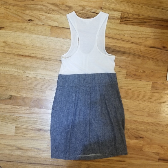 Silence + Noise Urban Outfitters White Grey Gray Mixed Media Sleeveless Dress - Picture 6 of 8
